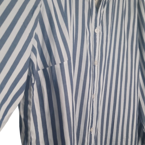NWT ALEXANDER JORDAN Blue & White Striped Buttoned Down Shirt PLUS SIZE 1X - Picture 2 of 9